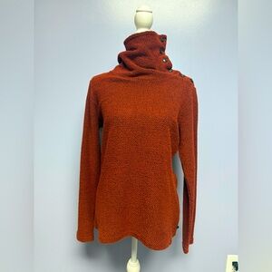 Merrell Rust Cowl Neck cotton blend Sweater with Button Details M
